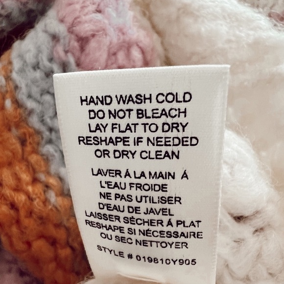 Rebecca Taylor Fluffy Stripe Cream Pink Blue and Brown Sweater Size Small - Picture 5 of 8